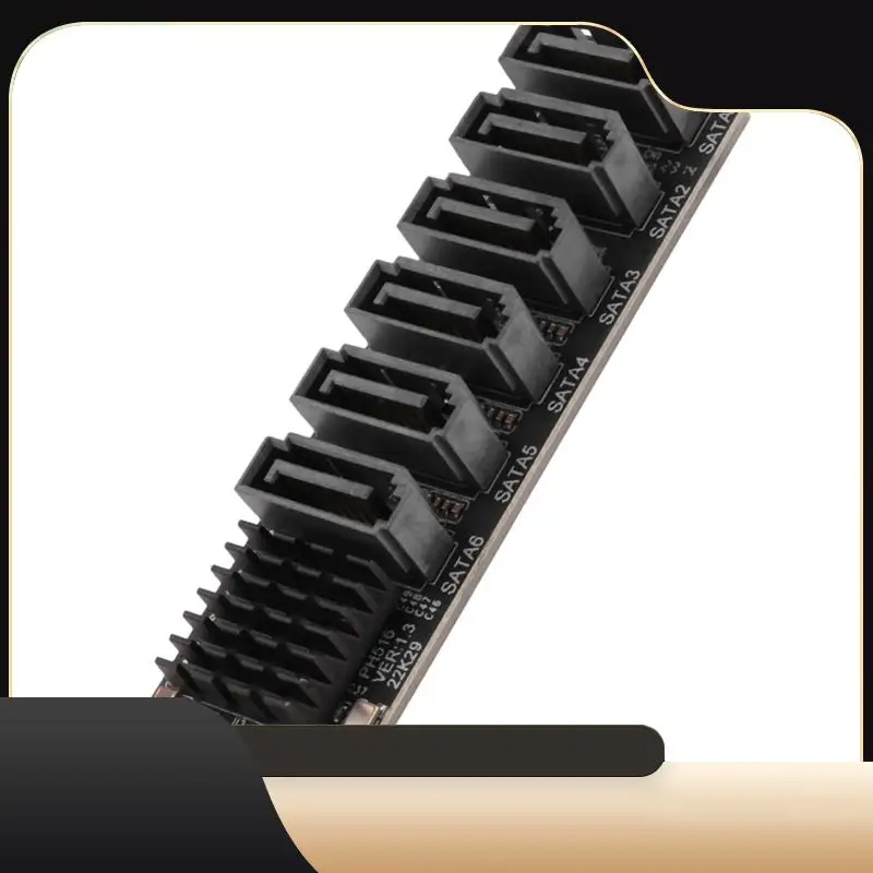 

M.2 MKEY PCI-E Riser Card M.2 NVME To SATA3.0 PCIE To SATA 6Gpbsx6-Port Expansion Card ASM1166-T44C