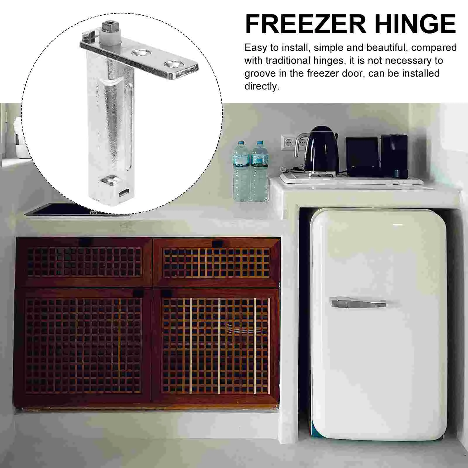 Fechadura automática de porta de alta capacidade para geladeira, liga de zinco, porta de freezer, pivô de metal, acessórios, dobradiça de móveis