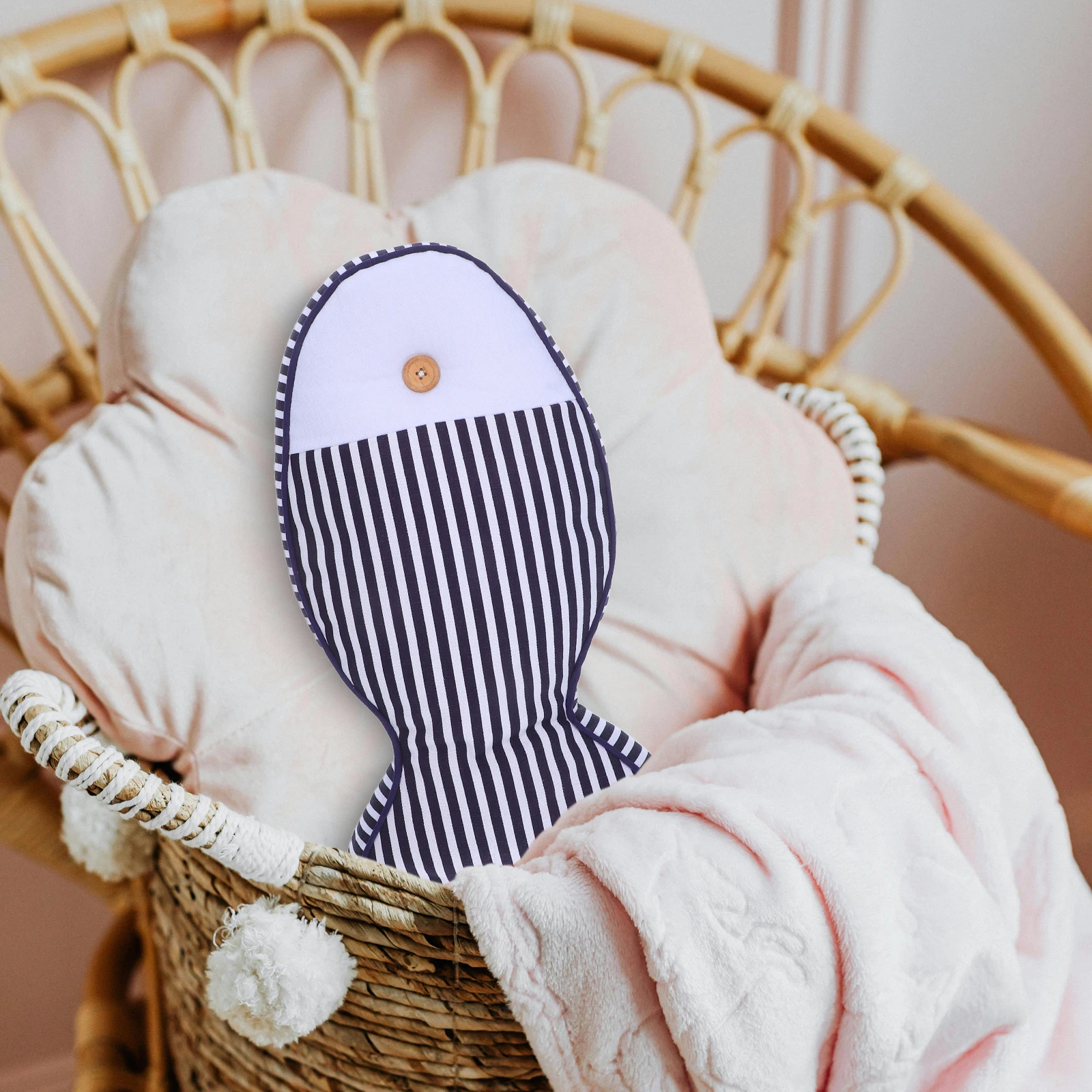 

1pc Fish Shaped Cotton Pillow Blue Comfortable Sofa Cushion For Home Car Office Decor Adult Back Support Decorative Throw