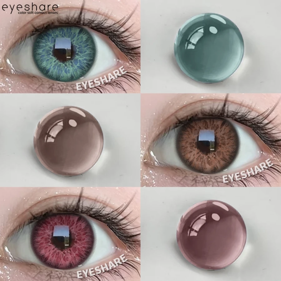EYESHARE 2 Stück farbige Kontaktlinsen für Augen, braune Linsen, farbige Linsen, Schönheit, braune Augenkontaktlinse