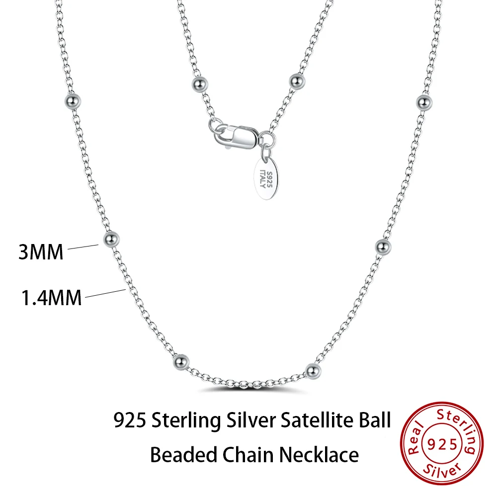 Unisex 925 Sterling Silver Basic Chain Necklace