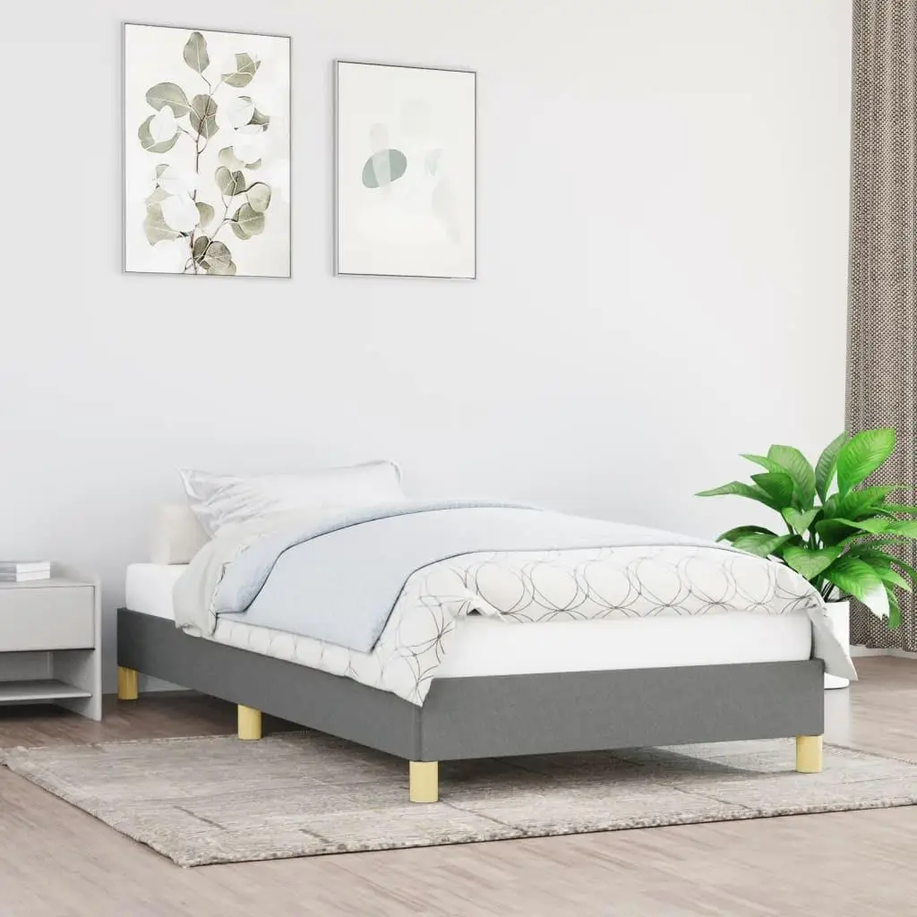 Bed Frame without Mattress Dark Gray 39.4x79.9 Twin for xl Fabric