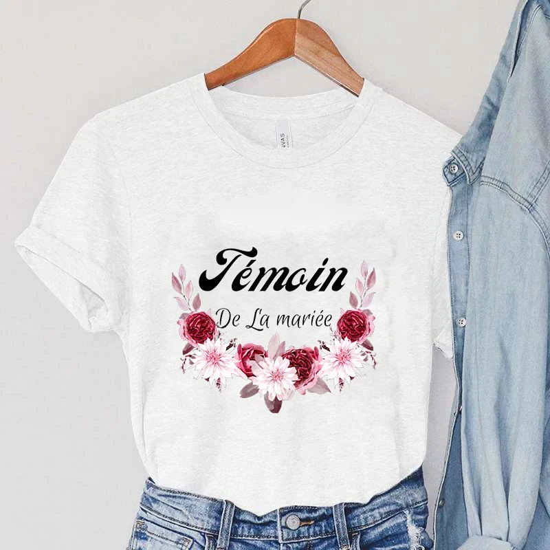 Harajuku T-Shirt Evjf Clothing Bachelorette Top Witness of The Bride Women Tshirts Streetwear Clothes Temoin De La Mariee Shirt