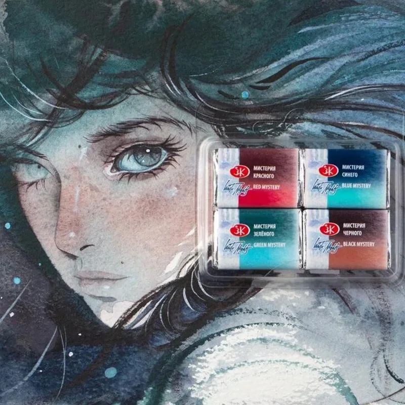 2025 White Night 12 Color Solid Watercolor Precipitation Color Master Art College Student Travel Painting Portable Art Supplies