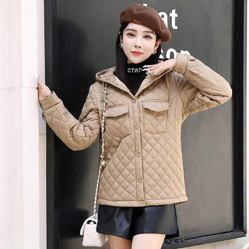 

2023New Autumn Winter Women Cotton Jacket Thin light Short Parkas Fleece thicken Warm Female Cotton Padded Jacket Casual Outwear