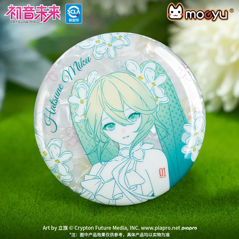 

Moeyu Hatsune Miku Badge 58x58mm White Pin Brooch Pins Cartoon Brooches Cosplay Vocaloid Accessory Anime Badges for Itabag
