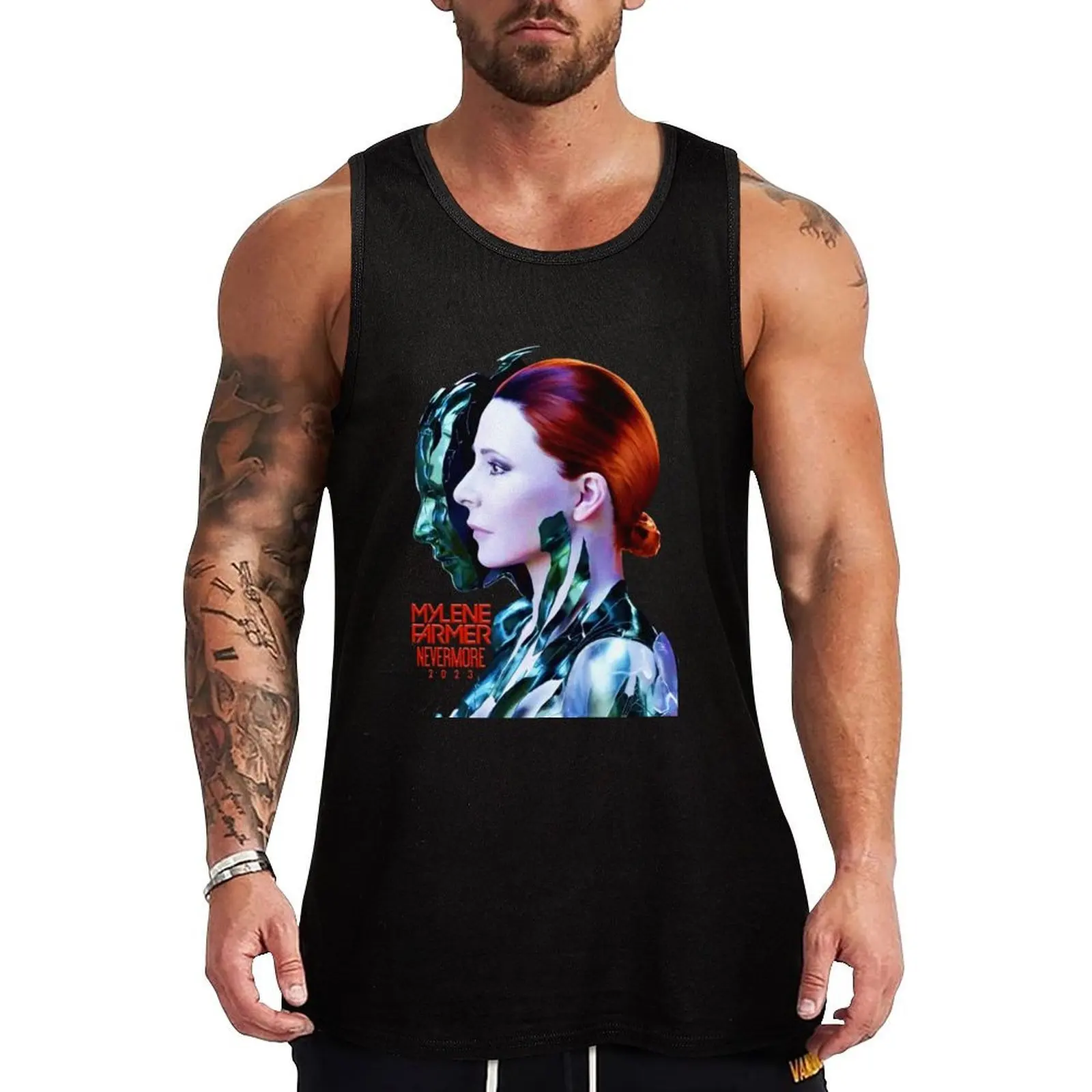 

Mylene Farmer Nevermore 2023_L'Emprise_By_MusicArtFantasy-store Tank Top sleeveless t-shirts for men Men's summer t-shirt