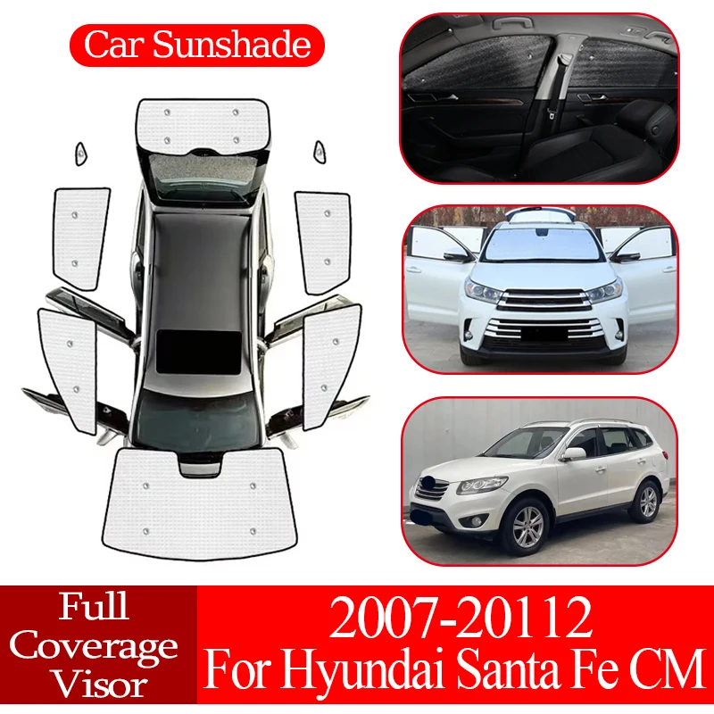 

Солнцезащитный козырек для окон с защитой от ультрафиолета, автомобильный солнцезащитный козырек, защитная доска, авто солнцезащитный козырек для Hyundai Santa Fe CM 2007 2008 2009 ~ 2012