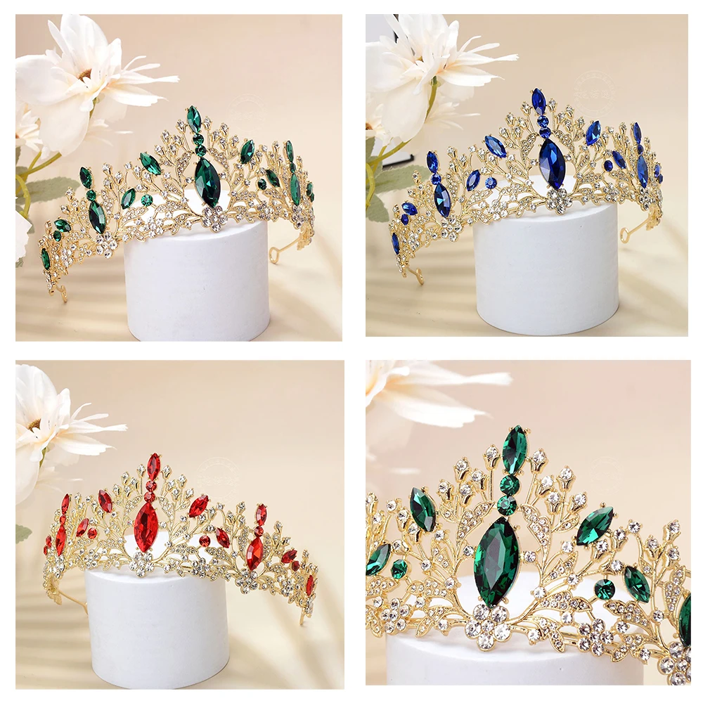 1pc Luxurious Baroque Crystal Crown Tiaras Fashionable Dreamy Rhinestone Wedding Party Adult Ceremony Hair Accessory