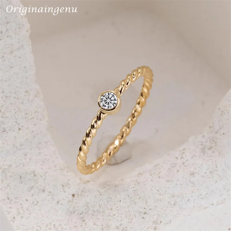 14K Gold Filled Moissanite Ring Personalized Handmade Band Ring Minimalism Jewelry Tarnish Resistant Jewelry Boho Women Ring