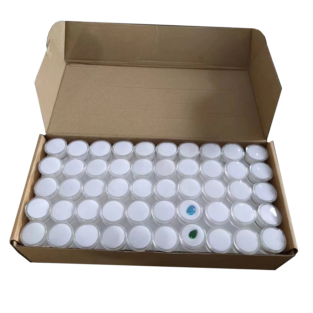Clear Diamond Storage Box Transparent Loose Gemstone Jewelry Display Stand Gems Organizer Bare Stone CVD IGI Zircon Show Box