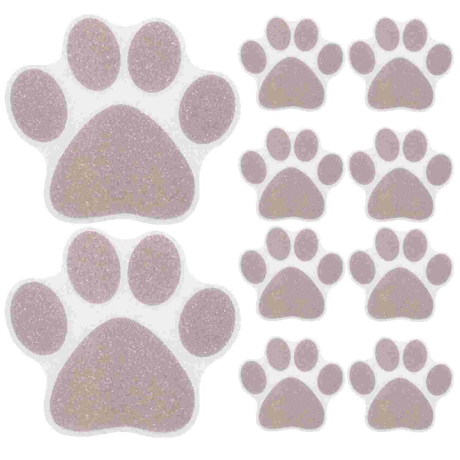 

10 Pcs White Tape Footprint Anti-slip Stickers Bath Tub Non Shower Grip Applique Grey Bathtub Decals Grips Baby