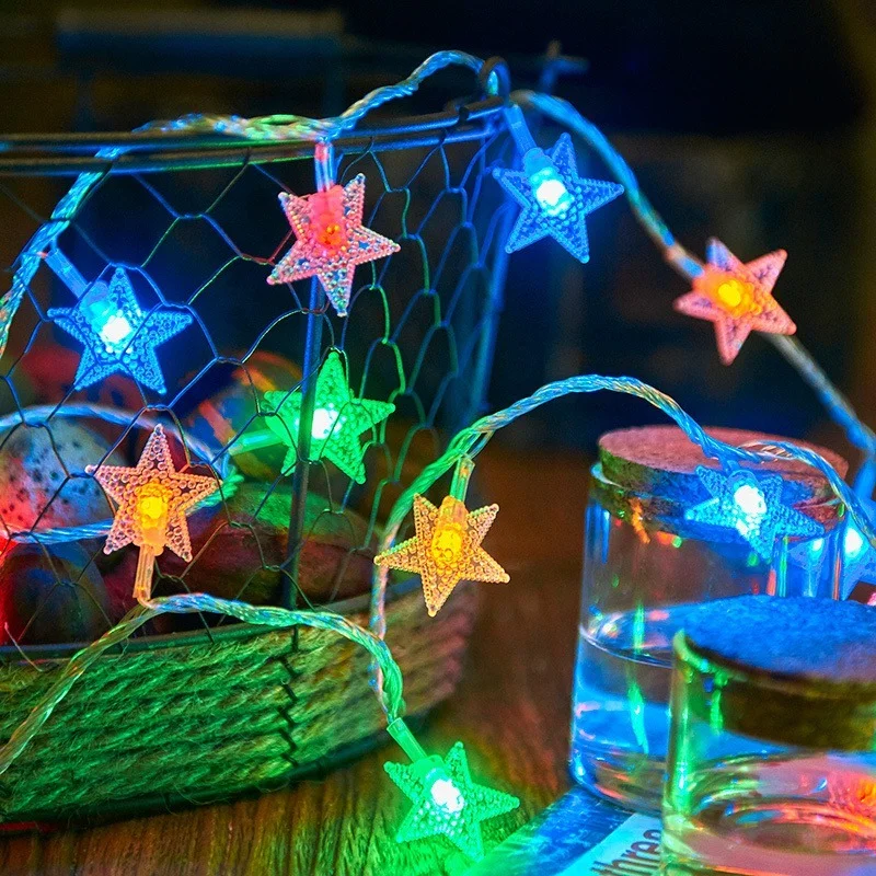 Girlanda LED Ball Światła Płatek śniegu Gwiazda Fairy Lights Oświetlenie świąteczne Wiszące ozdoby do dekoracji weselnych w domu