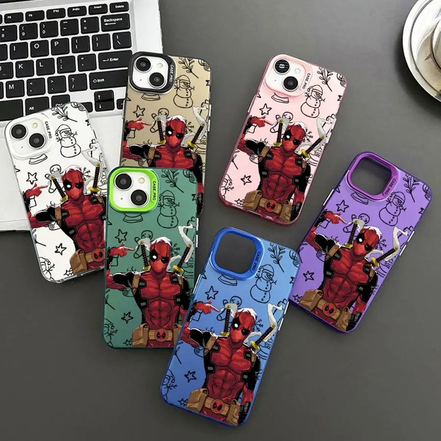 Custodia per iPhone 11 12 13 Pro Max 17 Air 16e 14 15 16 Plus Cover morbida Marvel Christmas Deadpool