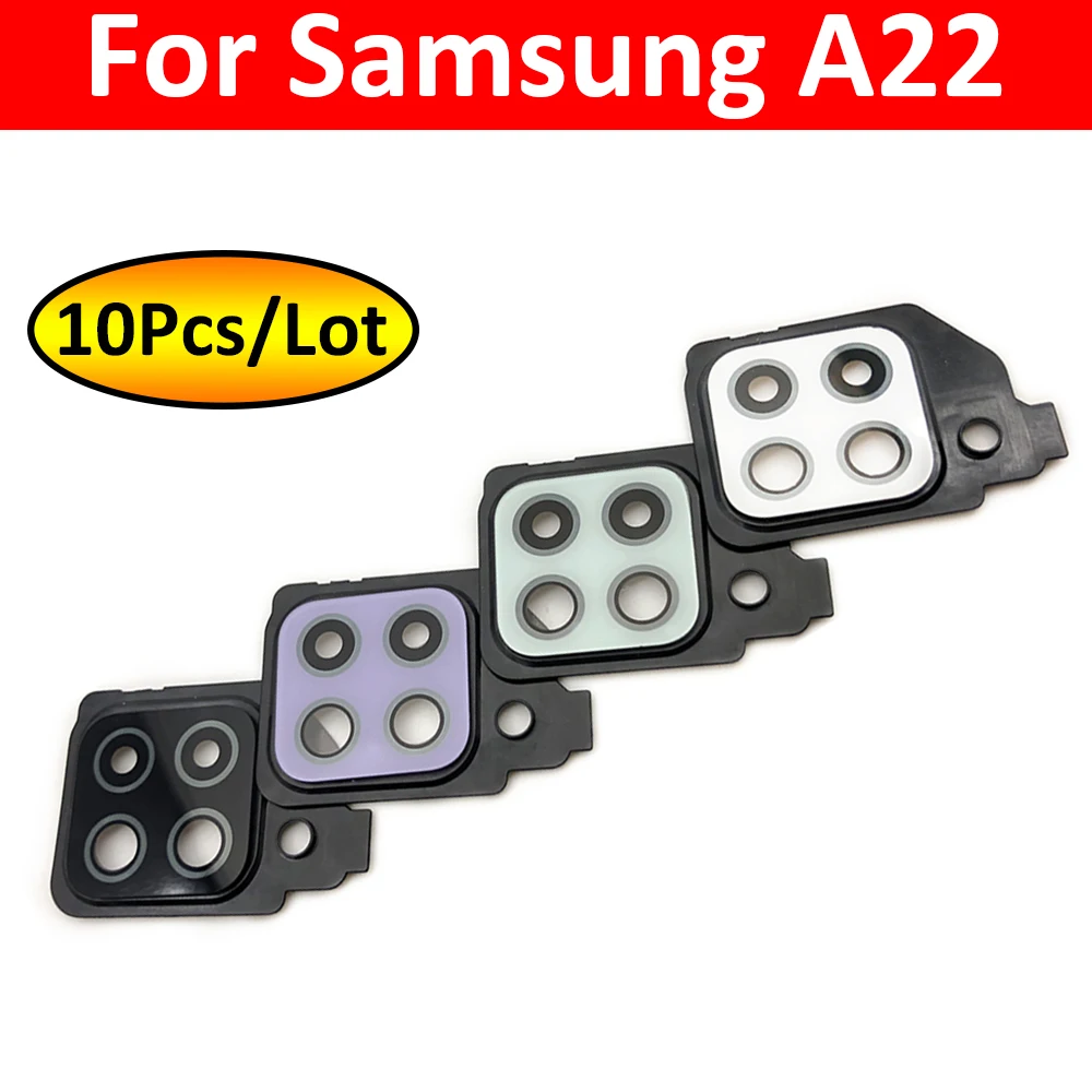 

10Pcs/Lot, Housing Back Rear Camera Glass Lens Cover Frame Holder For Samsung A22 4G 5G A225F A226B