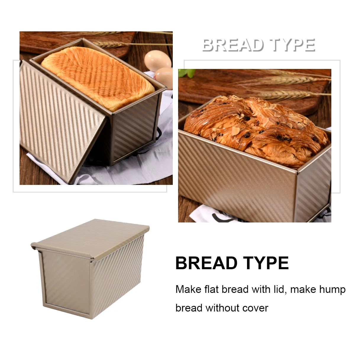 Bakeware Loaf Pan With Cover Toast Mold with Lid Random Color Bread Mold Bread Pan Loaf Bakeware
