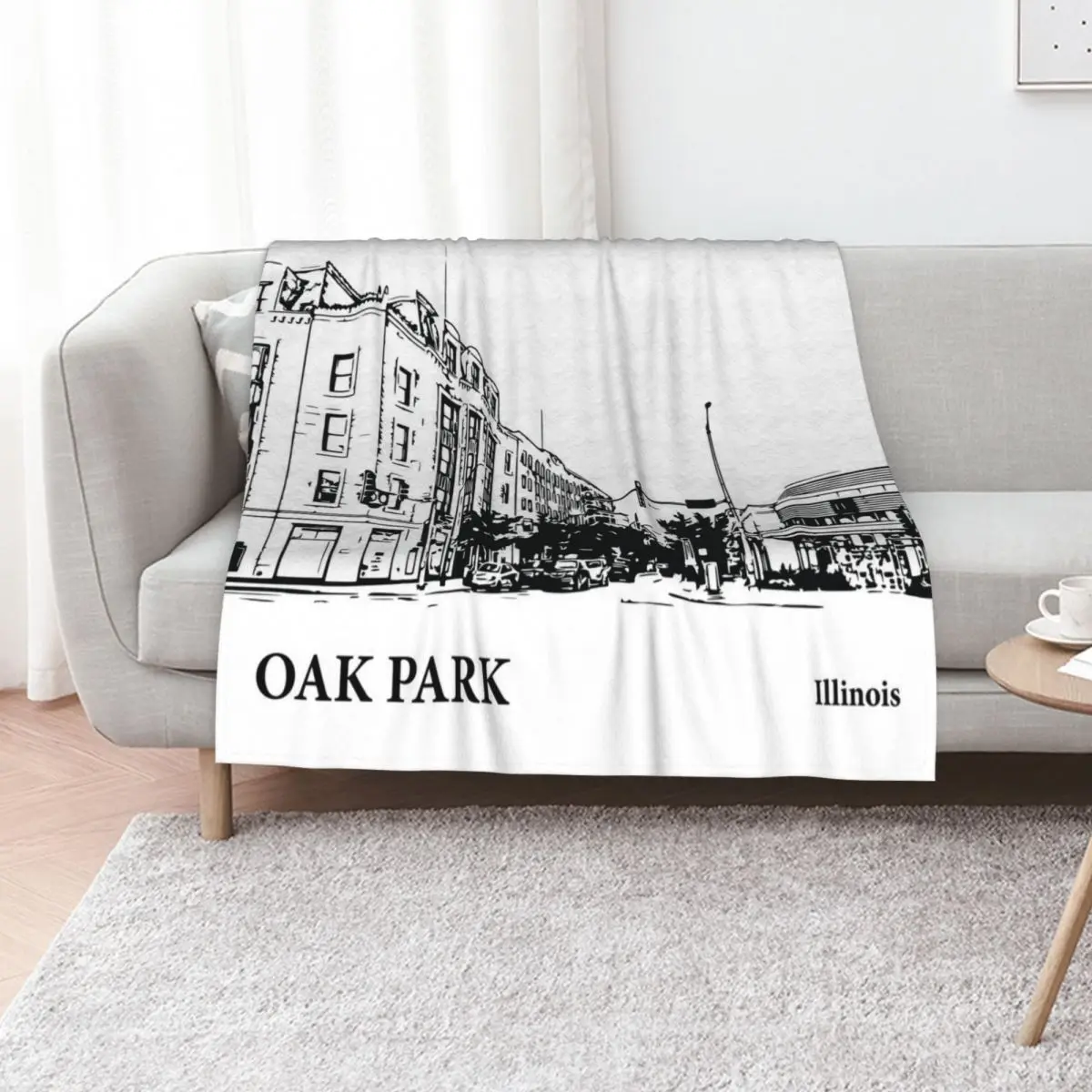 

Oak Park Illinois Throw Blanket Sofas Flannel Decorative Sofas Sofa Quilt Blankets