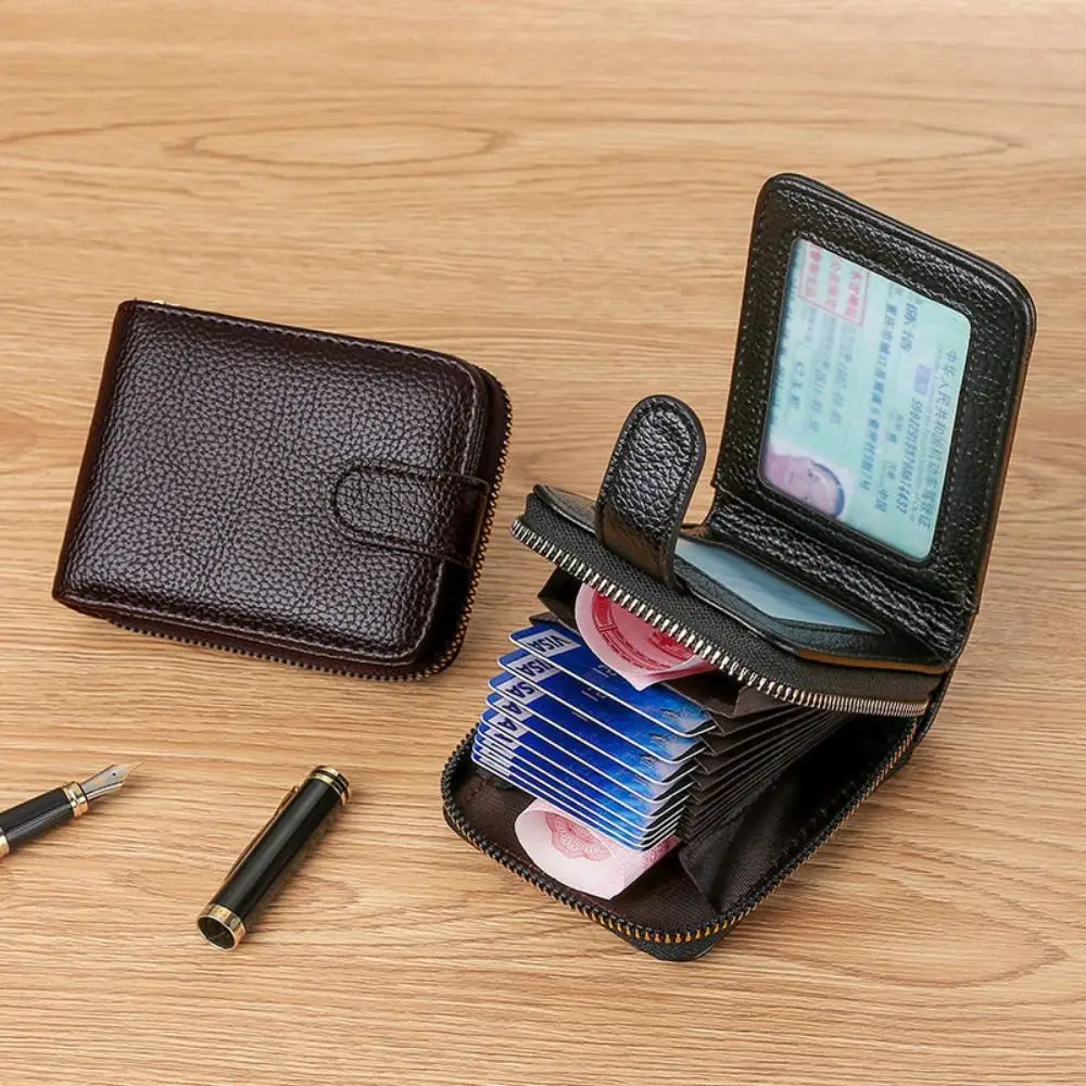 

11/16 Slots PU Leather Card Holder with Buckle Large Capacity Portable Coin Purse RFID Protected Multipurpose