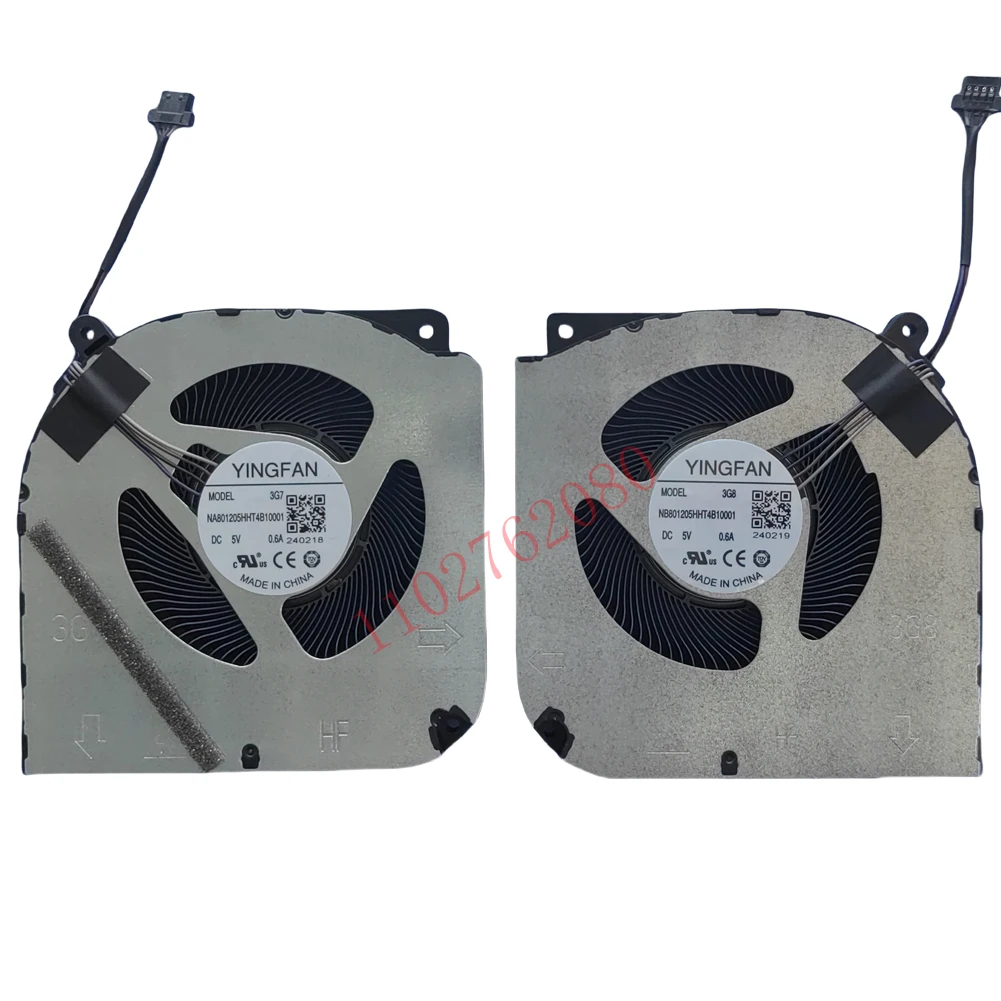 Laptop CPU+GPU Cooling Fan For MECHREVO Yaoshi 16 PRO Cooler NA801205HHT4B10001 3G7 NB801205HHT4B10001 3G8 DC5V 0.6A