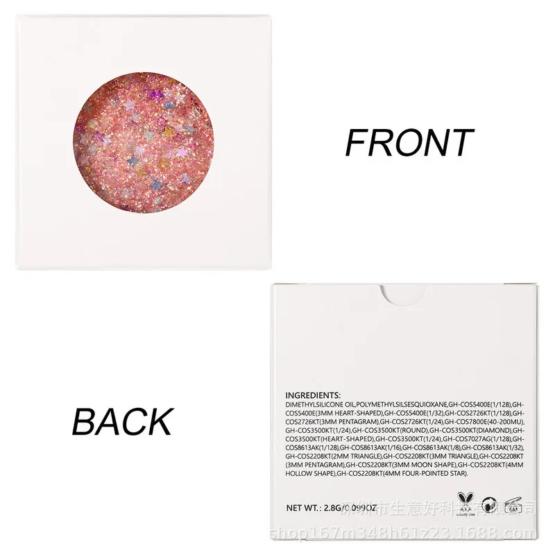 ظلال عيون مطرزة بالجل للوجه، بريق بصل ذهبي مبهر، مكياج مسرحي خالٍ من الغراء