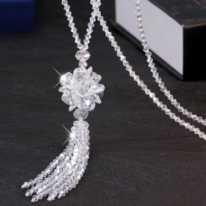 Fashion Necklaces Crystal Jewelry 2023 New Necklace Pendant Long Sweater Twist Chain Necklace For Women