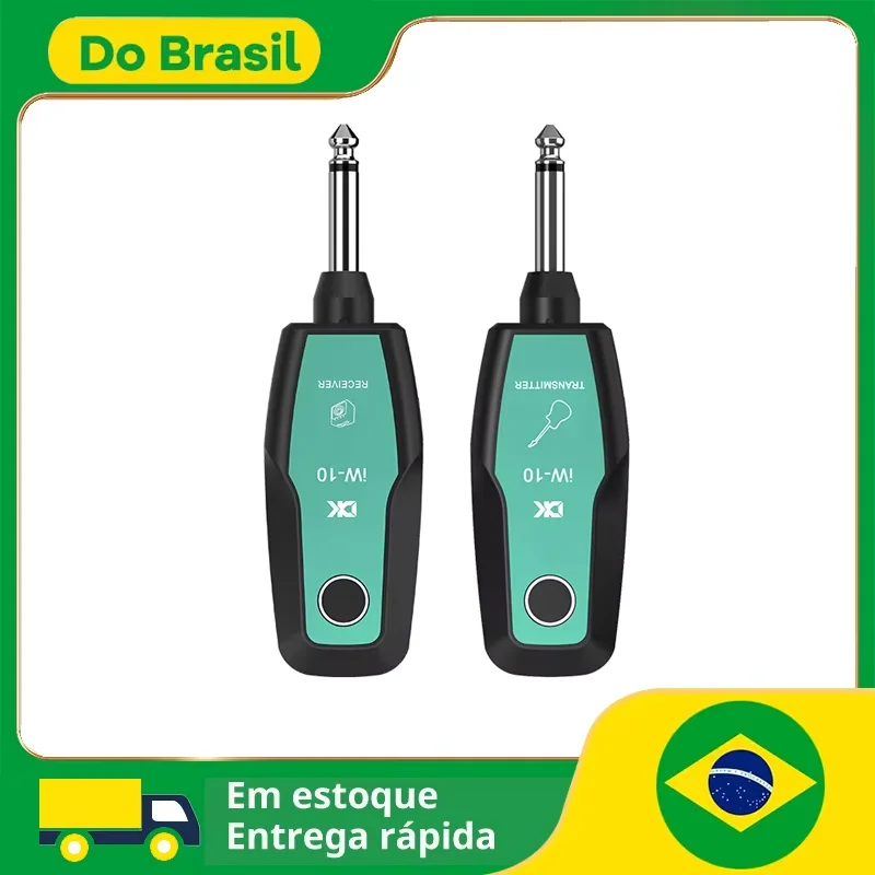 DK iW-10 2.4G Sistema de guitarra sem fio Transmissor e receptor recarregável 30M Faixa de transmissão para baixo elétrico