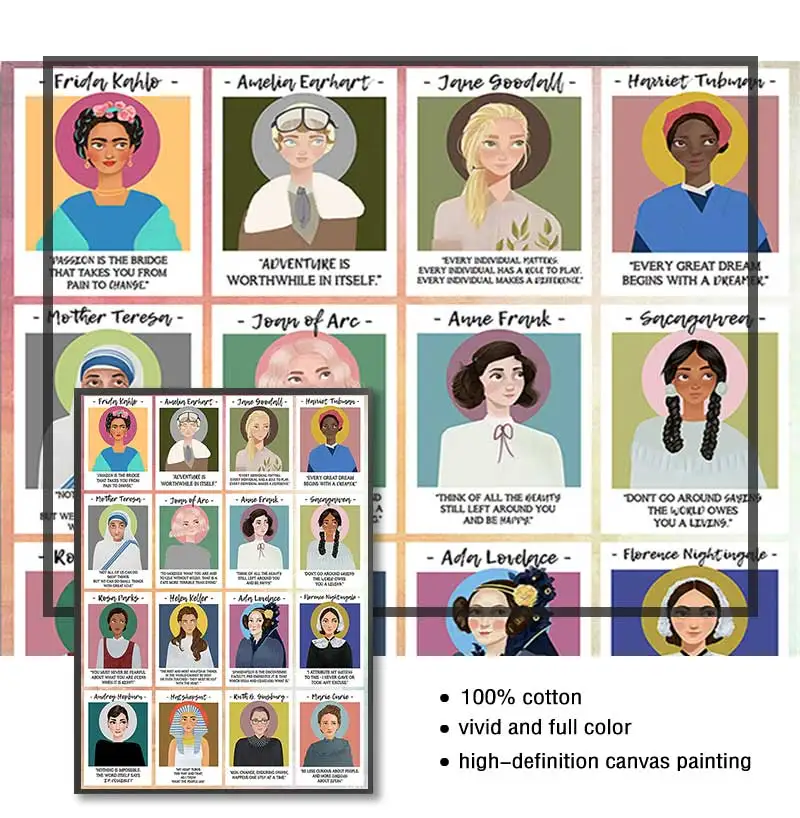 ملصق وطباعة الرسم على لوحات القماش الجدارية الشمال الملصقات يطبع صور لغرفة المعيشة المرأة العظمى في التاريخ #5