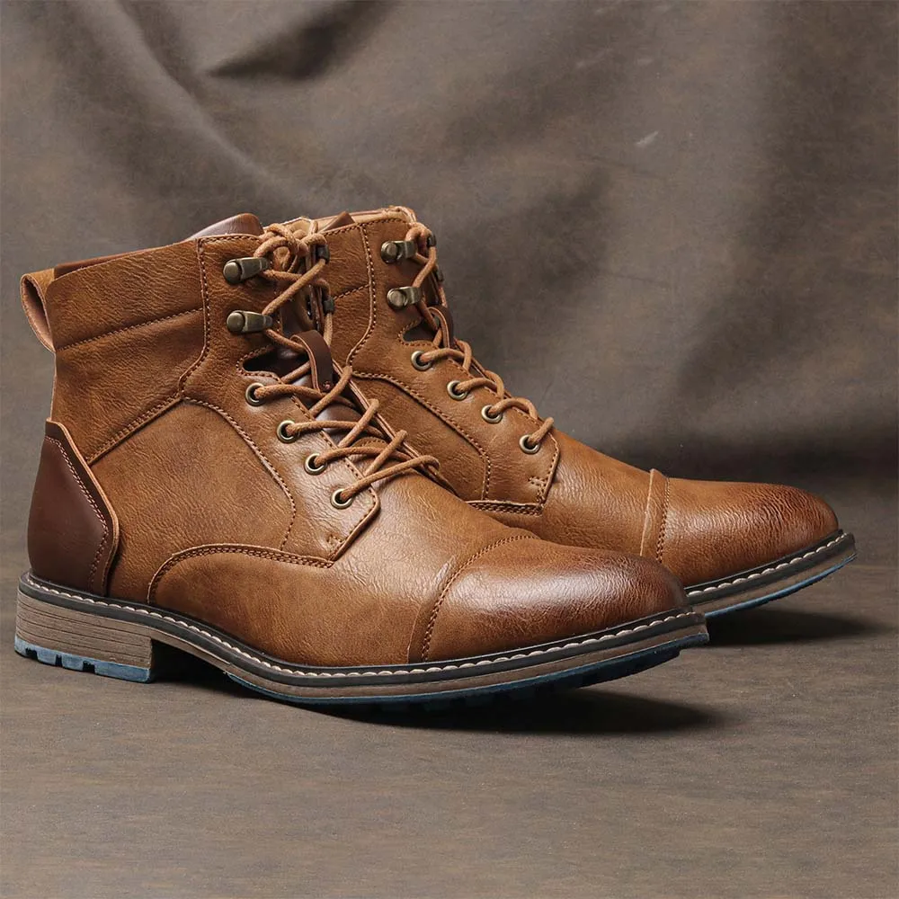 American Style Men Boots  Brand Fashion Comfortable Ankle Boots Leather #607