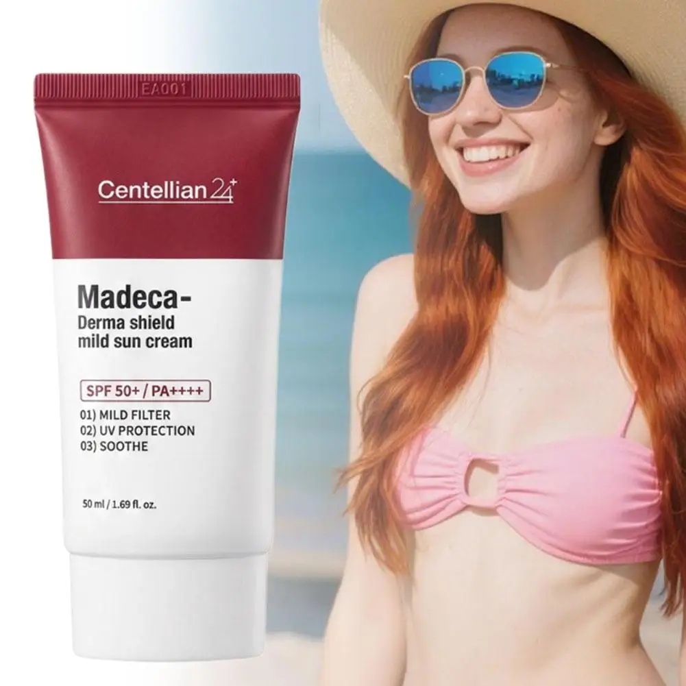 Centellian2 Madeca- Derma Shield Mild Sun Cream With Centella Asiatica Extract UV Protection SPF 50+ PA++++ Soothing And Calming