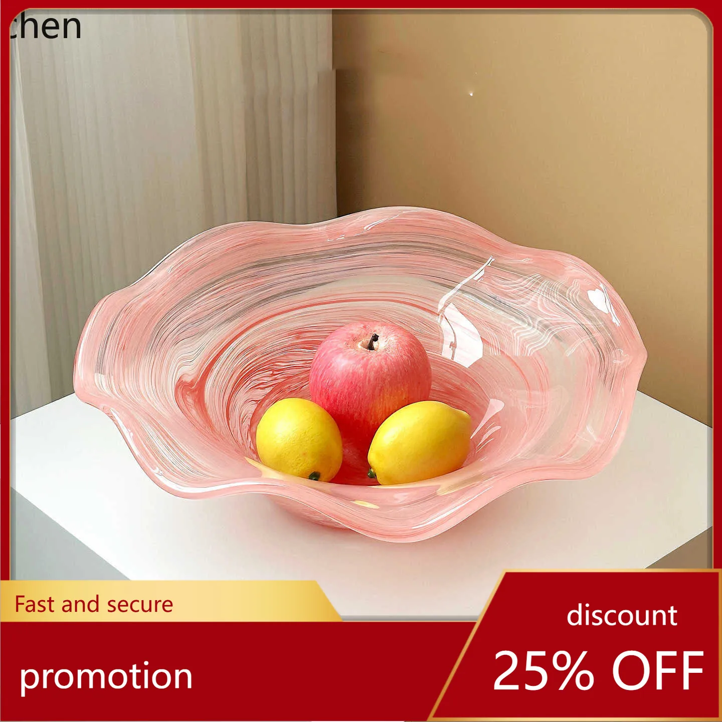 

Zml wavy glass fruit bowl decorative ornament - creative living room coffee table centerpiece