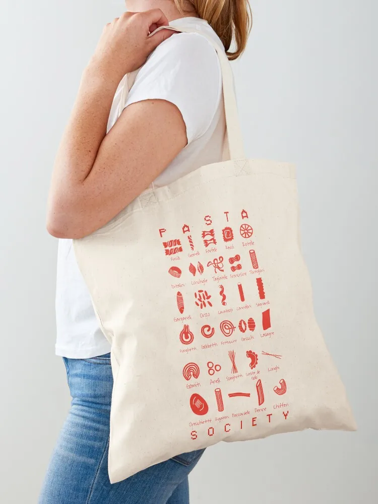 Pasta Society Red Tote Bag Customizable tote bag canvas shopping bag cloth woman Big