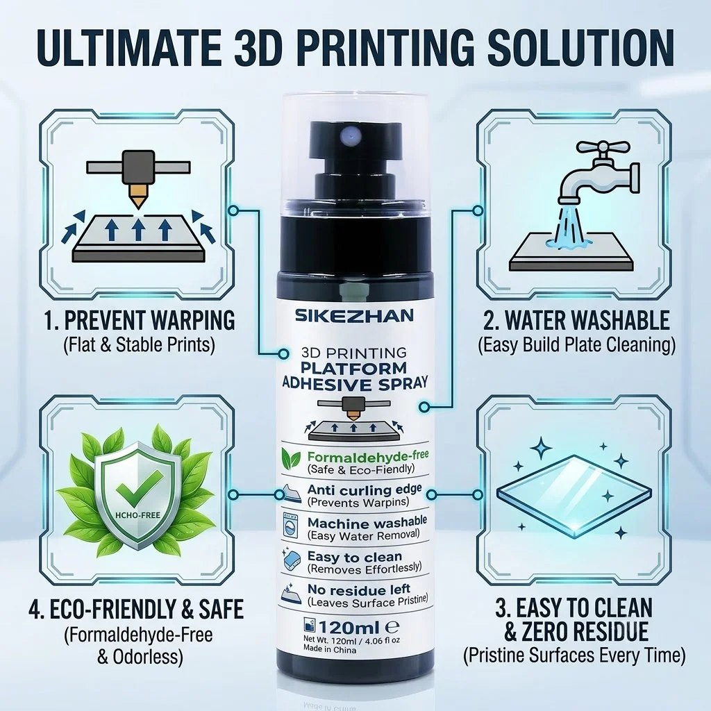 3D Printer Bed Adhesive Spray Anti-Warping Glue for PEI Glass Heated Platform Strong Adhesion Printing Fix Liquid Agent 120ml