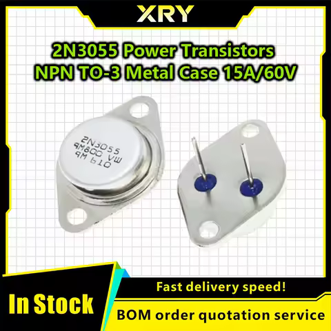 XRY 10PCS 2N3055 3055 high-power transistor inverter with gold seal TO-3 15A/60V NPN AF Audio Power