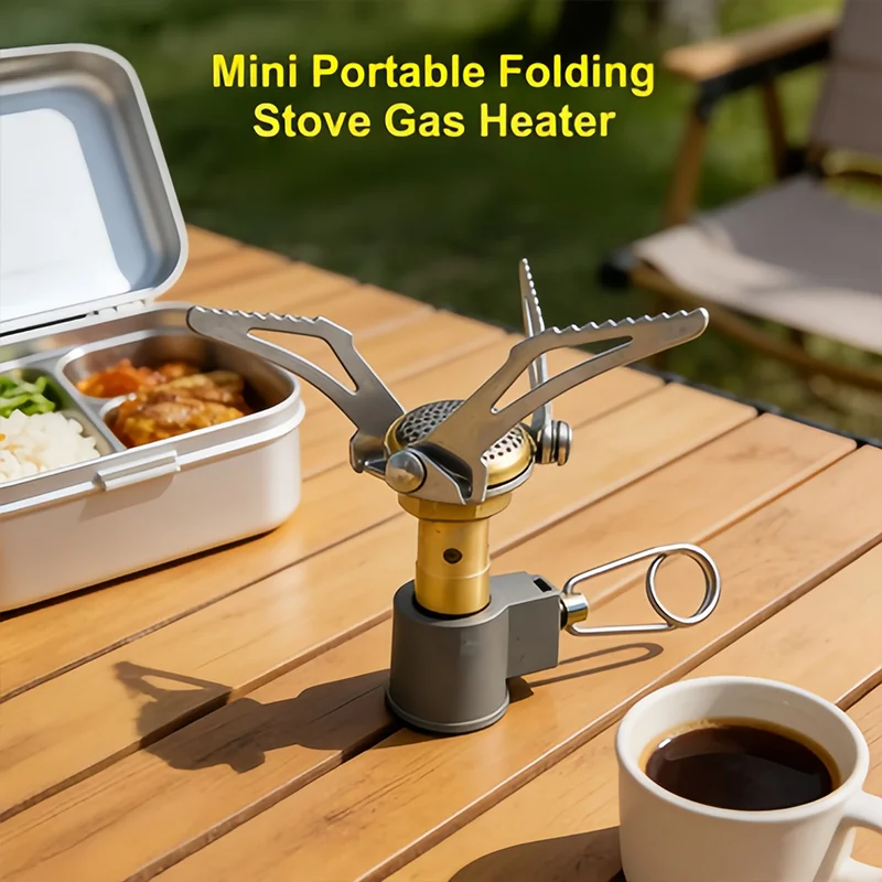 

DHQ-3000T Titanium Mini Camping Gas Burners 45g One-Piece Pocket Stove Outdooor Hiking Folding Cooking Furnace Portable ﻿