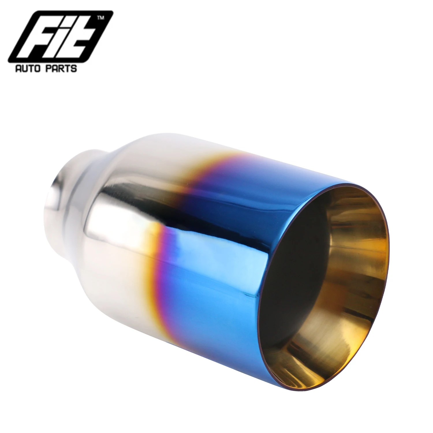 Car Exhaust Pipe Modification Exhaust Tip 60mm IN 102mm OUT Stainless Steel Auto Muffler Tailpipe