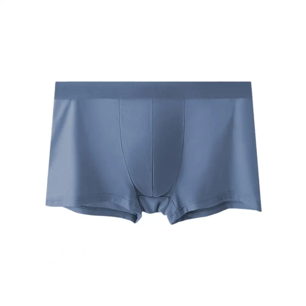 

Неэластичные трусы-боксеры, мужские однотонные трусы-боксеры со средней талией и U-образным выпуклым дизайном для повседневной носки, эластичные мягкие мужские трусы