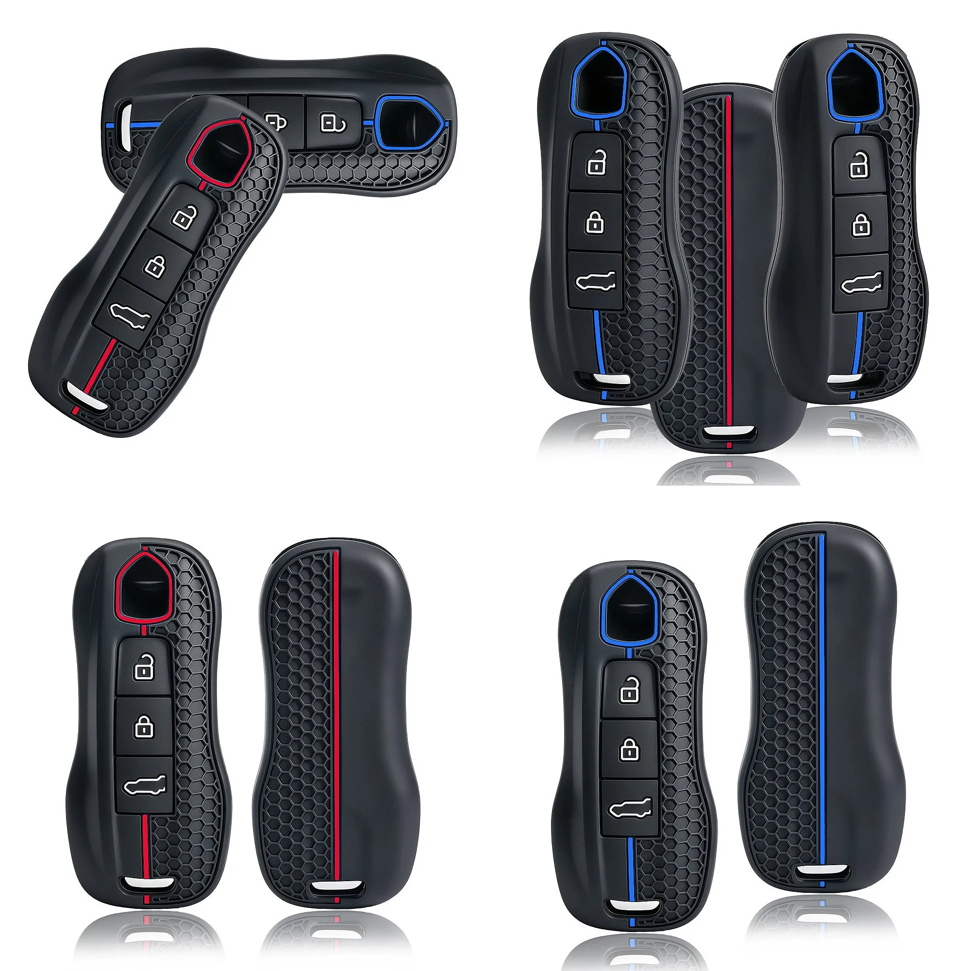3 Button Car Remote Smart Key Fob Cover for Porsche Panamera Cayenne 971 911 9YA Macan Boxster