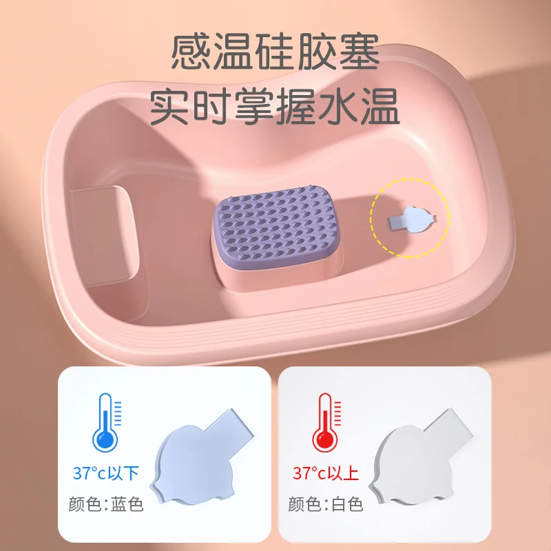 حوض شعر محمول للاستلقاء للحمل وبعد الولادة - صينية شامبو قابلة للطي مع تصريف، للاستخدام المنزلي/المستشفى