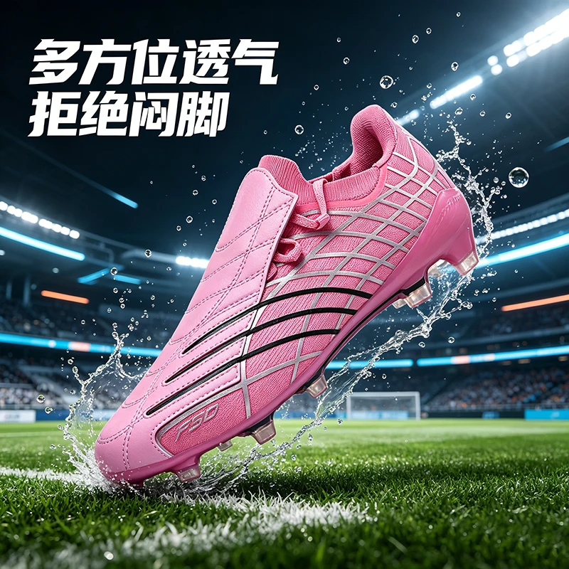 Chuteiras de Futebol FG Masculinas/Femininas, Botas de Futebol, Tênis de Futebol Antiderrapantes com Cravos Longos para Treino, Tamanhos 35-45