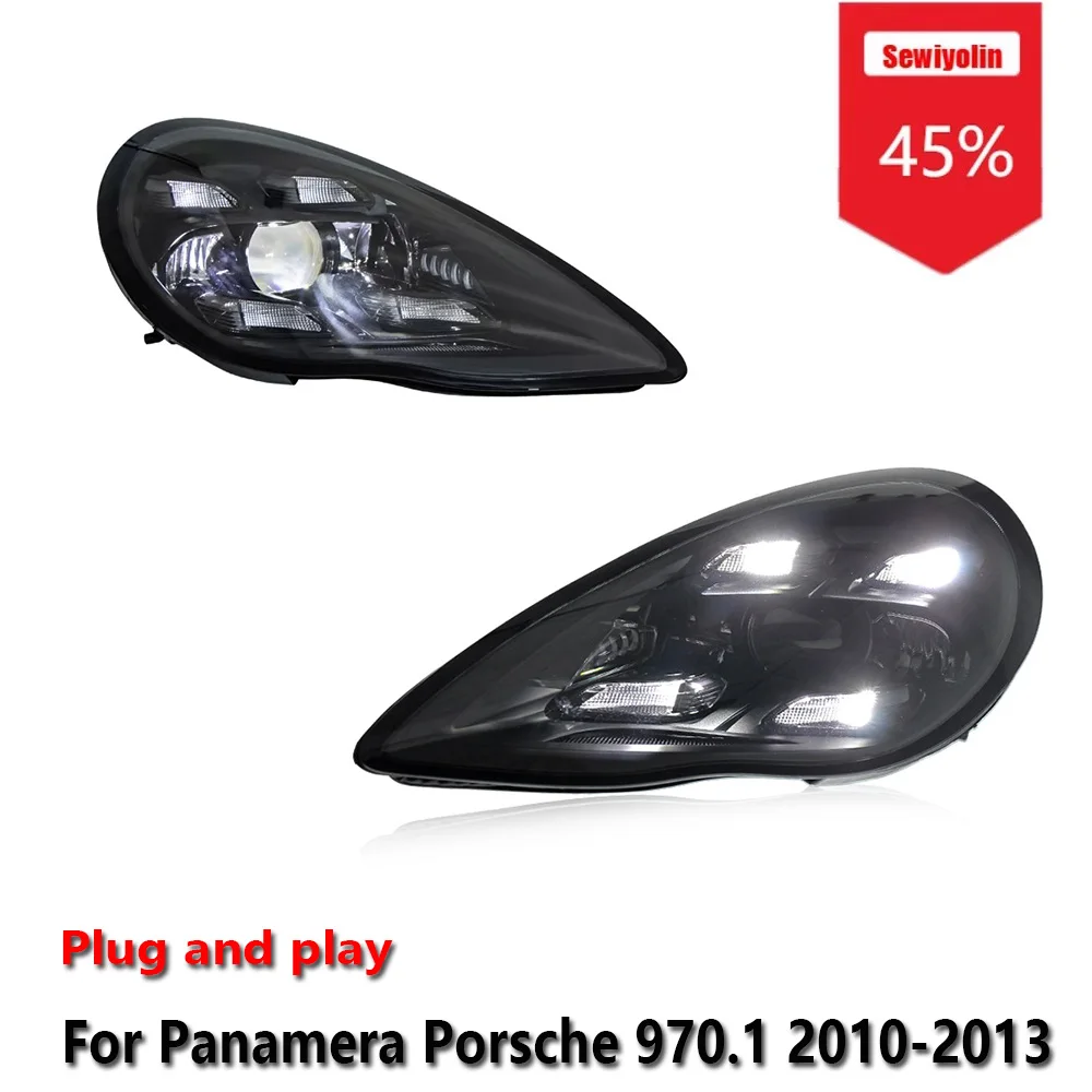 

Sewiyolin Car LED Headlight Assemblies For Porsche Panamera 970.1 2010-2013 DRL Brake Turn Signal Lamp Plug and Play