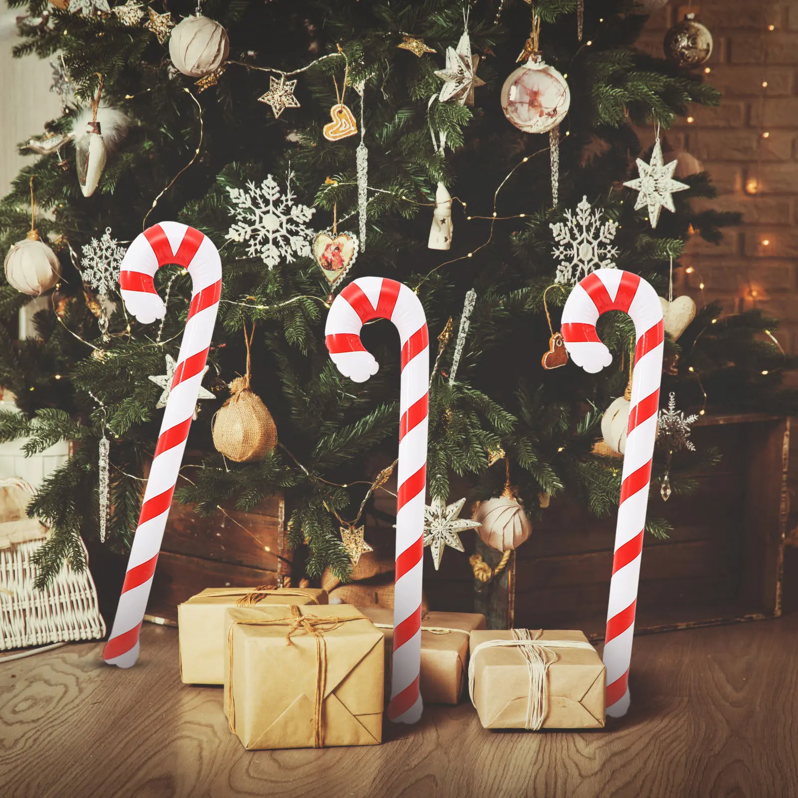 4 pçs decoração de natal fora 2023 líquidos decorações ao ar livre feriado azul doces indoor bastões festa tema inflável