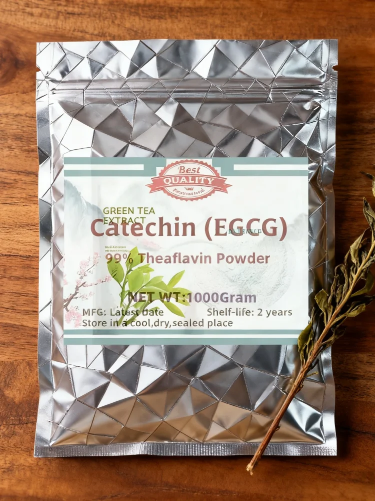 Extrait de thé vert de stock d'entreposés de vente chaude des fabricants mondiales d'AliExpress avec 99% de catechins pour soulager le vieillissement cutané