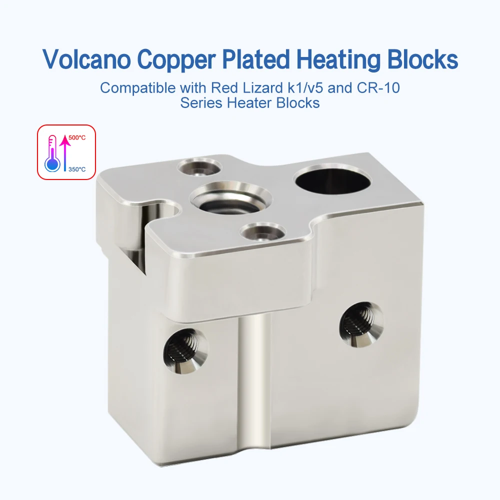 

CR10 Volcano Copper Plating Heating Block Hot End Upgrade High Temperature Large Flow Extrusion Printing 3D Printer Parts