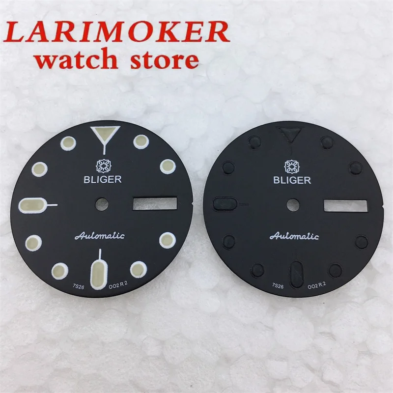 Esfera de reloj de 29mm para hombre, esfera blanca y negra, función luminosa, movimiento NH36, NH36A, accesorios de reloj