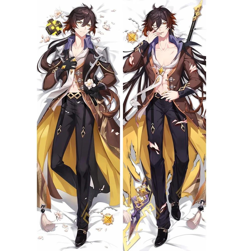 Genshin Impact Zhongli Dakimakura Pillowcase Otaku Hugging Body Prop Anime Game Men Role Gift Adult 3D Printing Decor Prop