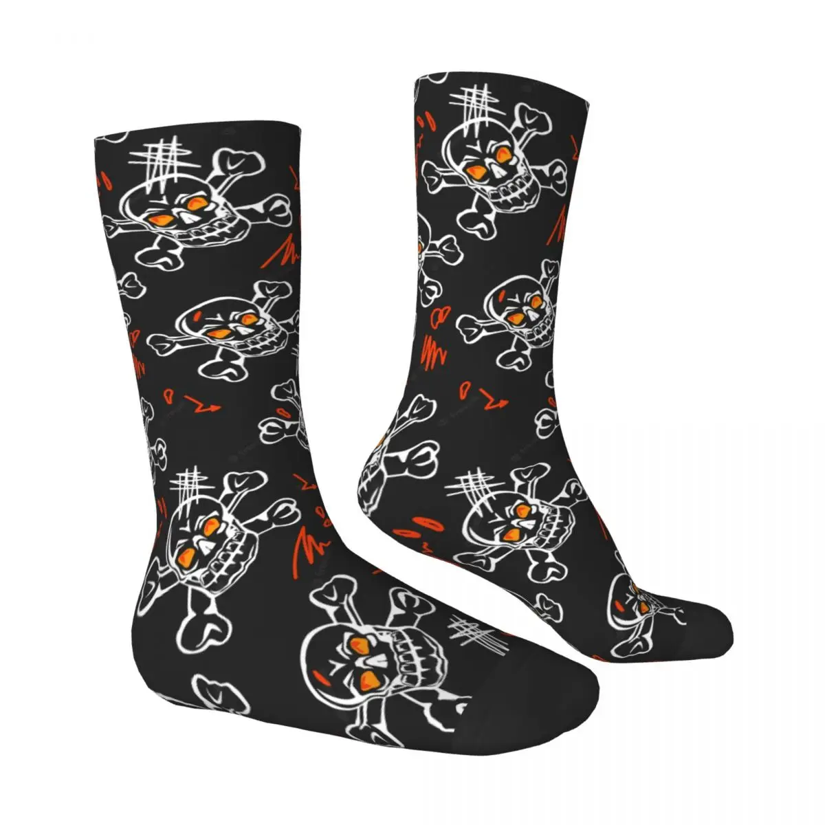 Skulls Red Doodle Socks Male Mens Women Summer Stockings Polyester