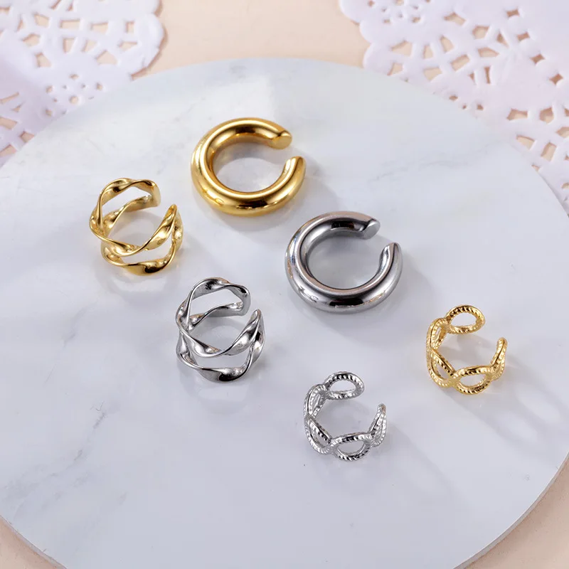 Ear Cuff Earrings Xjn Round Fashion Metal Guangdong Women Clip Earrings Men's Earrings Recommend