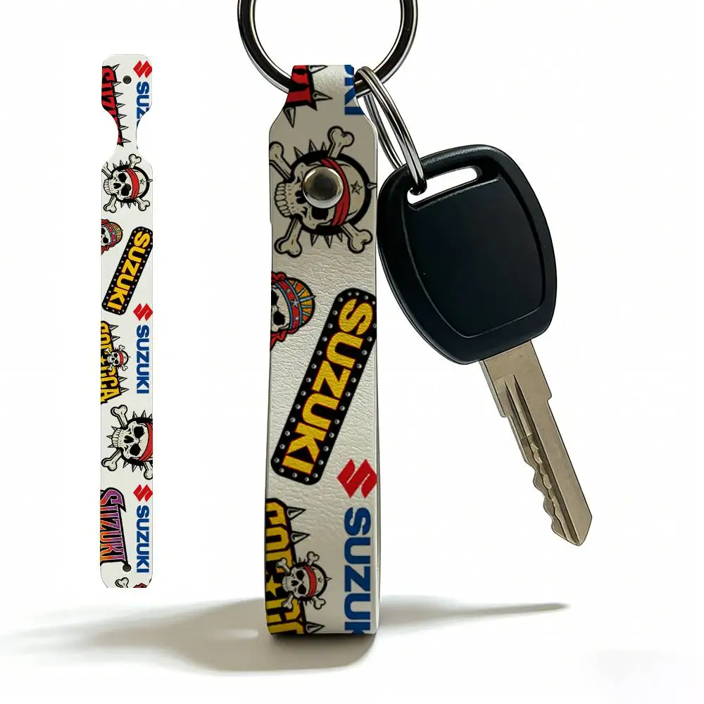 

For Suzuki Soft PU Leather Motorcycle Keychain Lightweight Key Holder For Scooter Racing