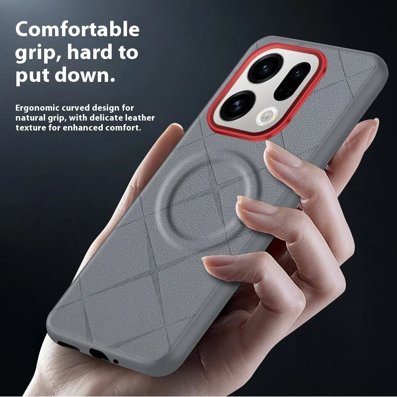 

For OPPO Find X9 Pro Case Luxury Leather Print Texture Business Style Cover For OPPO Find X9Pro Shockproof Bumper Funda