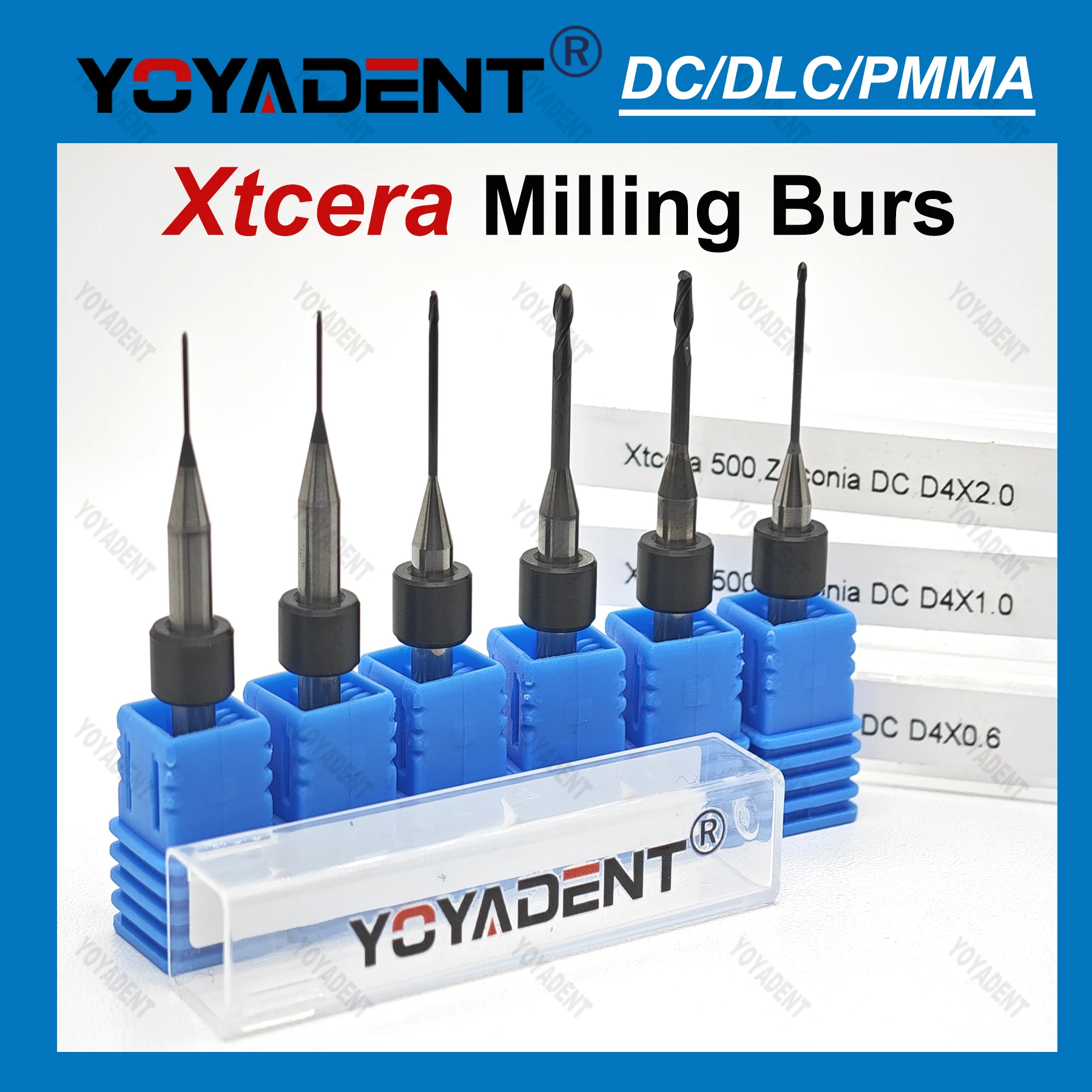 

Dental Zirconia Milling Burs Xtcera 220/500 PMMA Drill Dia.2.0/1.5/1.0/0.6mm For Grinding Zirconia Dentistry Tools
